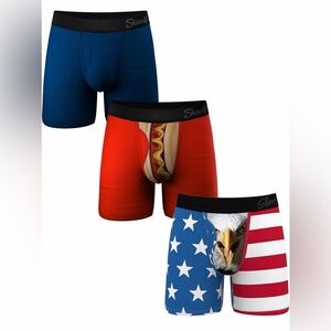 New Shinesty Hammock Support Mens Boxer Briefs with Pouch 3 Pack Size Small